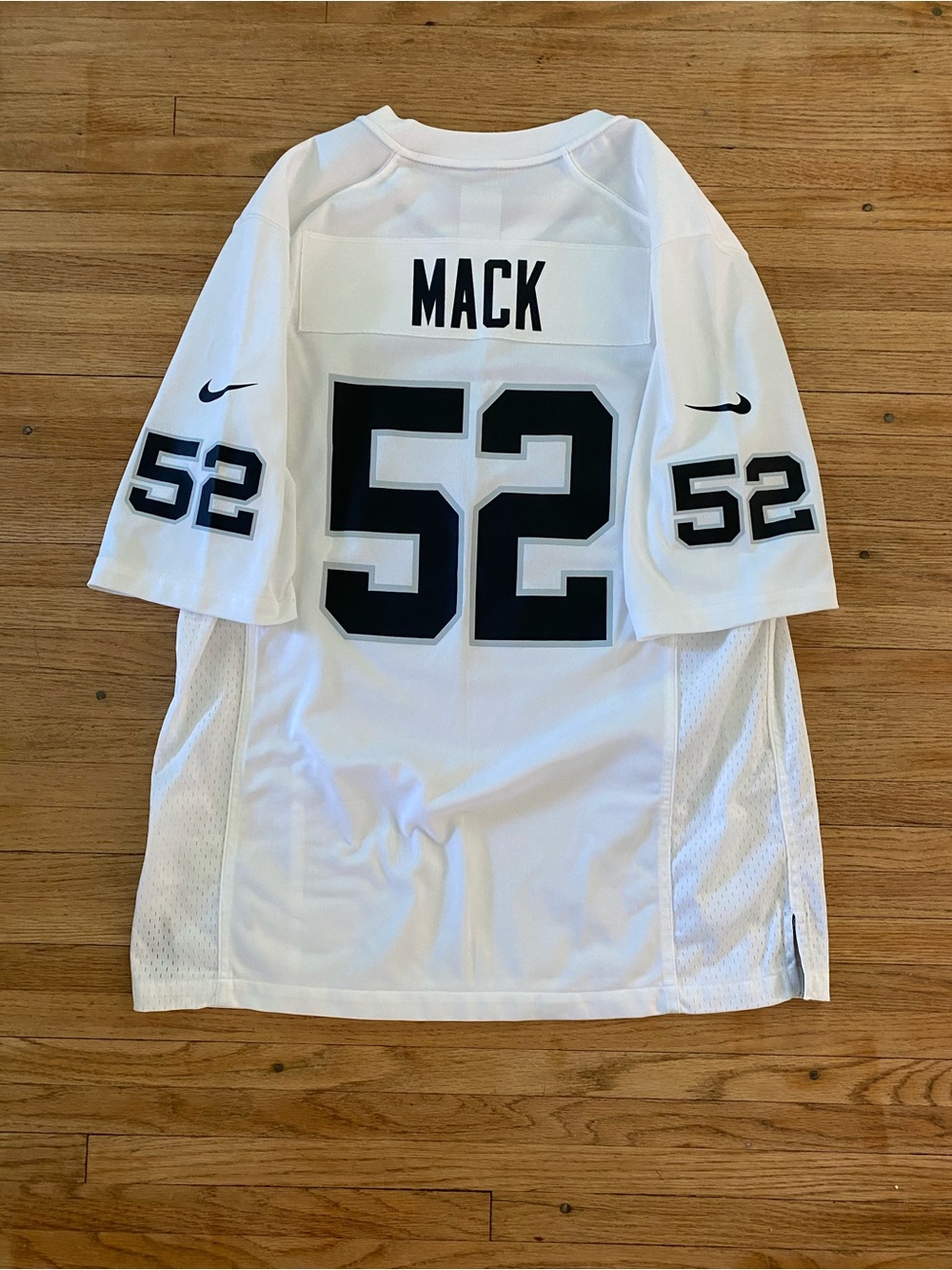 Nike Men L Raiders Khalil Mack On field NFL jersey #52 Football White Black